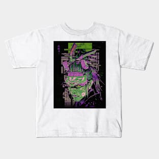 japanese girl abstract  portrait Kids T-Shirt